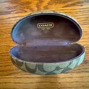 Brown COACH Signature C Monogram Hard LARGE SUN GLASSES CASE Sunglasses